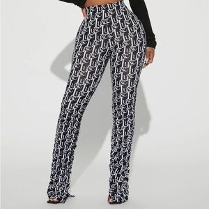 Fashion Nova Labeled Luxe Stacked Skinny Pant - Black/White (Unworn, NWT)